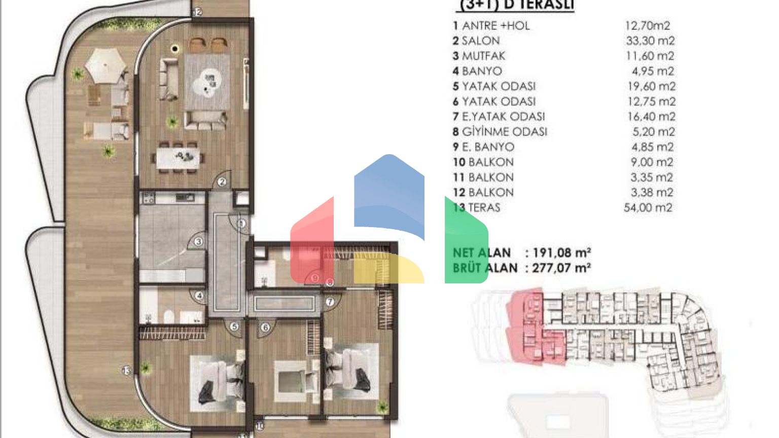 Квартира 1+1 в Стамбуле