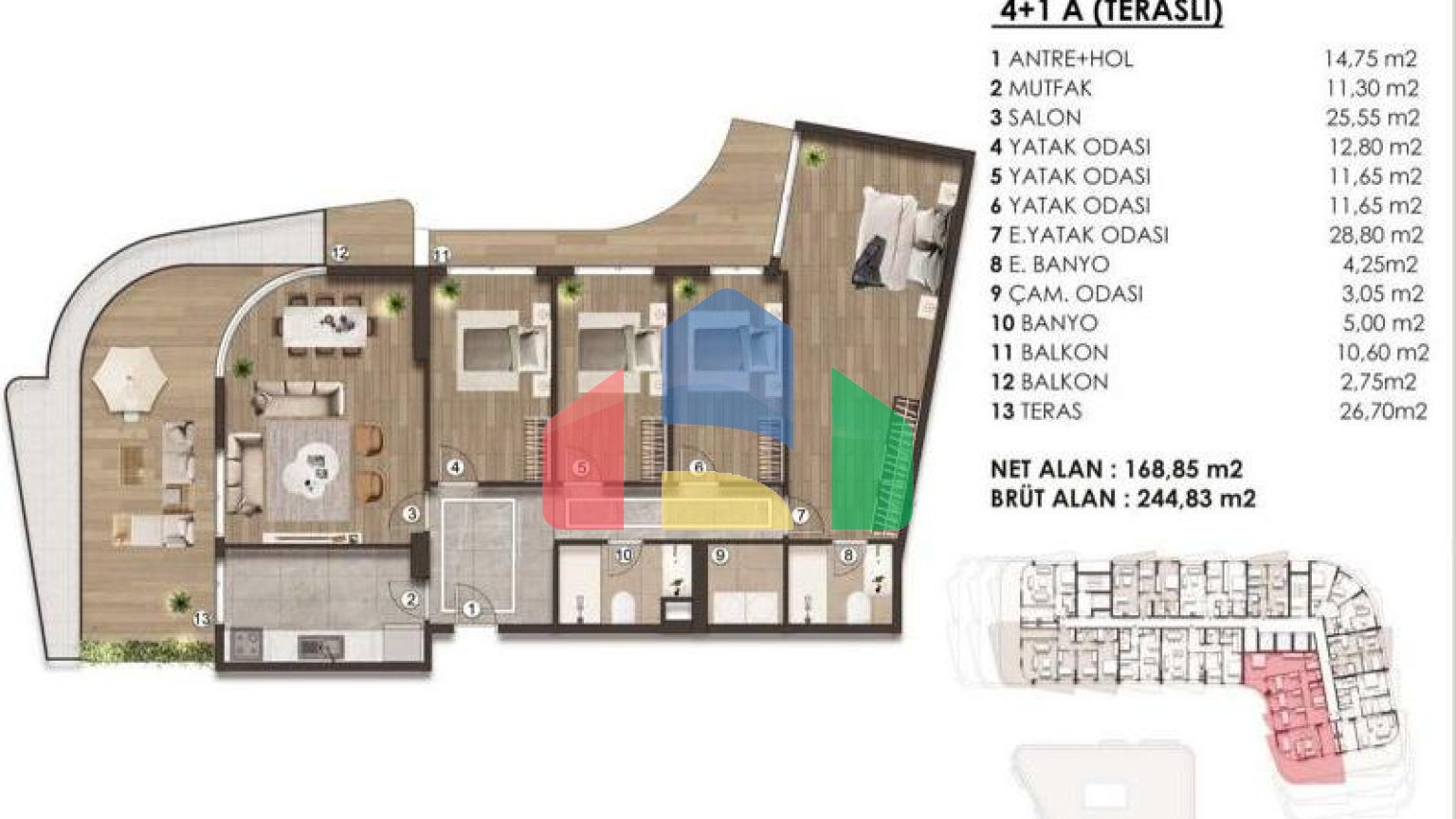 Квартира 1+1 в Стамбуле