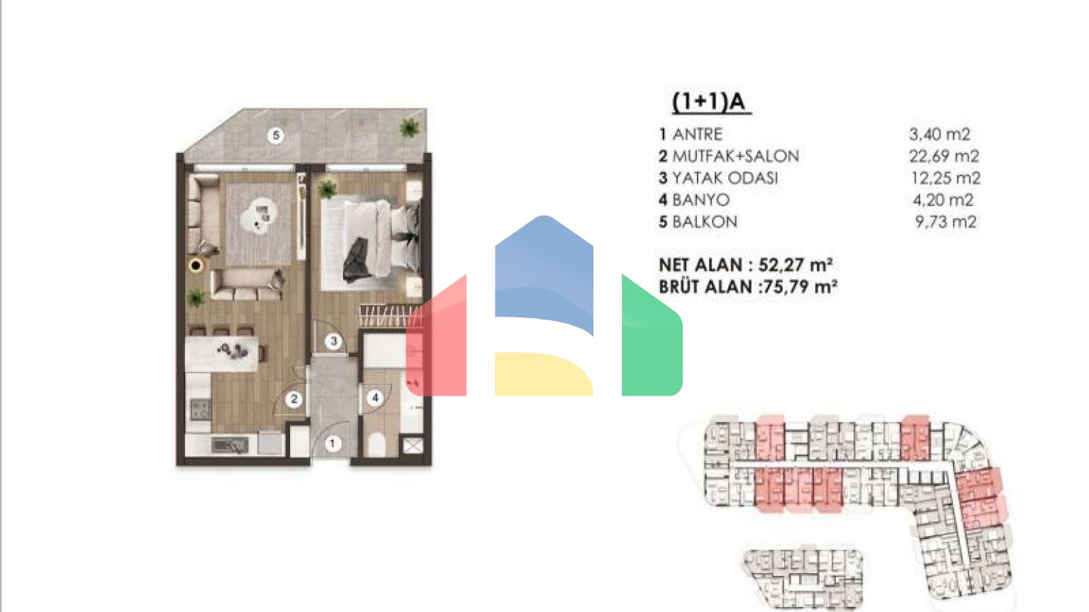 Квартира 1+1 в Стамбуле