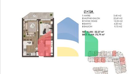 Квартира 1+1 в Стамбуле