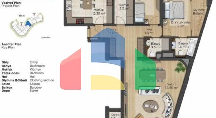 Квартира 2+1 с видом на море в Стамбуле