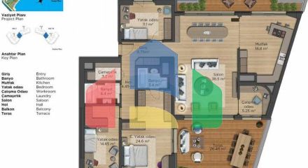 Квартира 2+1 с видом на море в Стамбуле