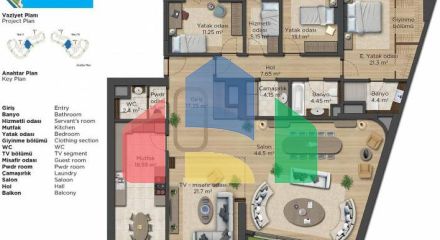 Квартира 2+1 с видом на море в Стамбуле