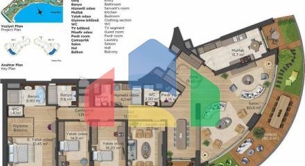 Квартира 2+1 с видом на море в Стамбуле