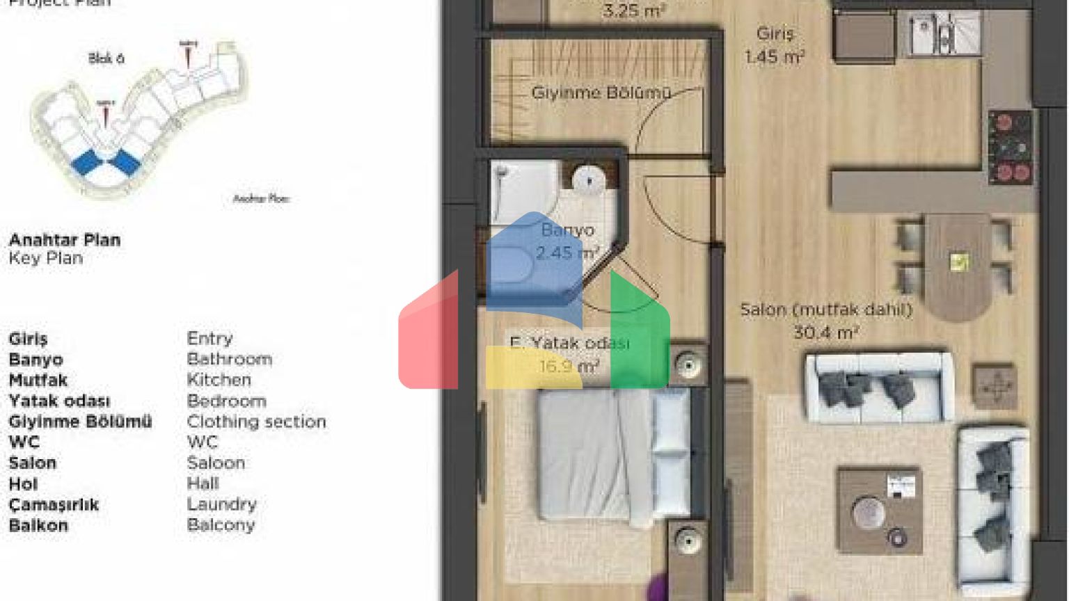 Квартира 3+1 с видом на море в Стамбуле