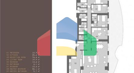 Квартира 1+1 с видом на море в Стамбуле