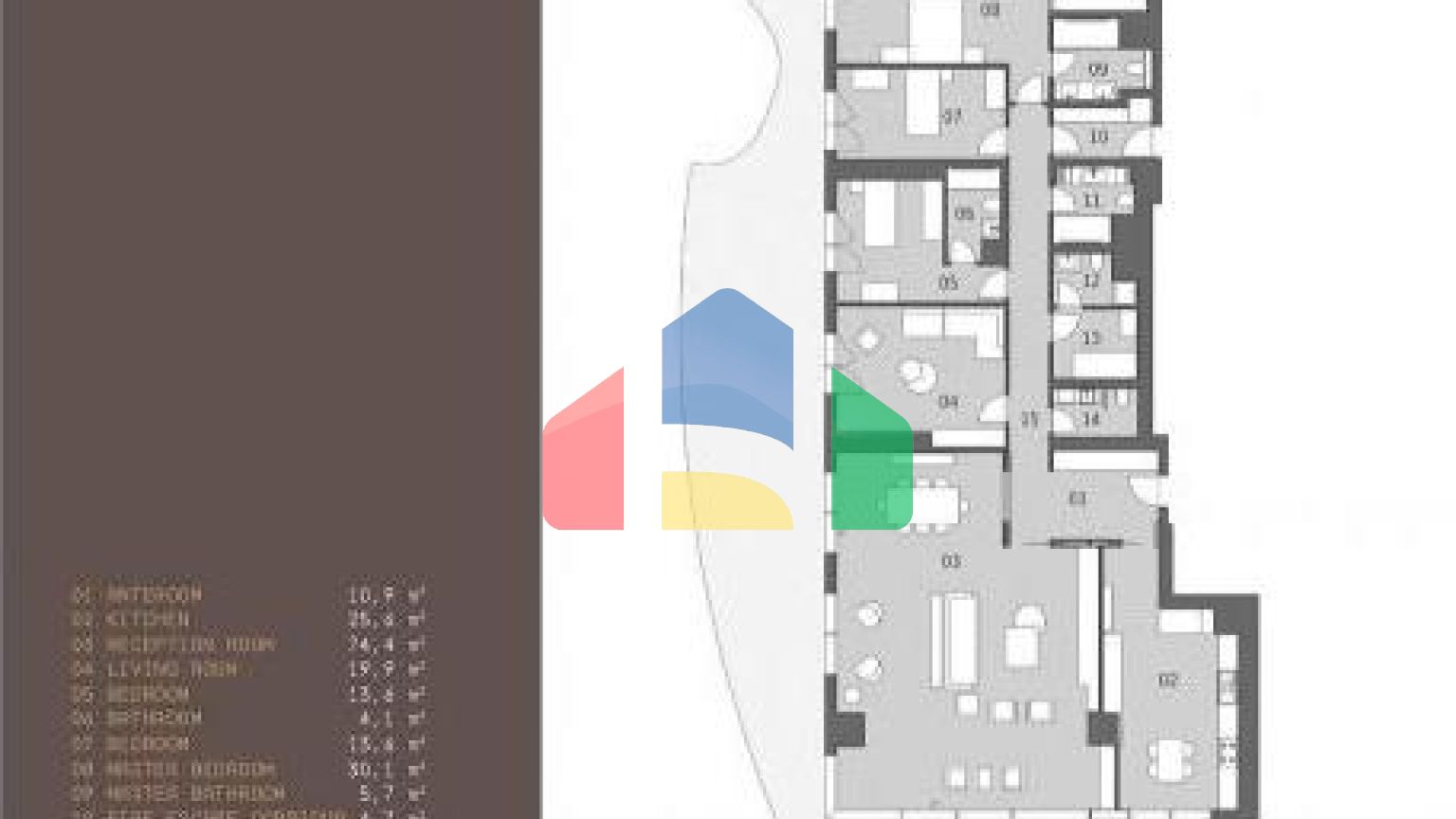Квартира 2+1 с видом на море в Стамбуле