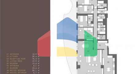 Квартира 2+1 с видом на море в Стамбуле