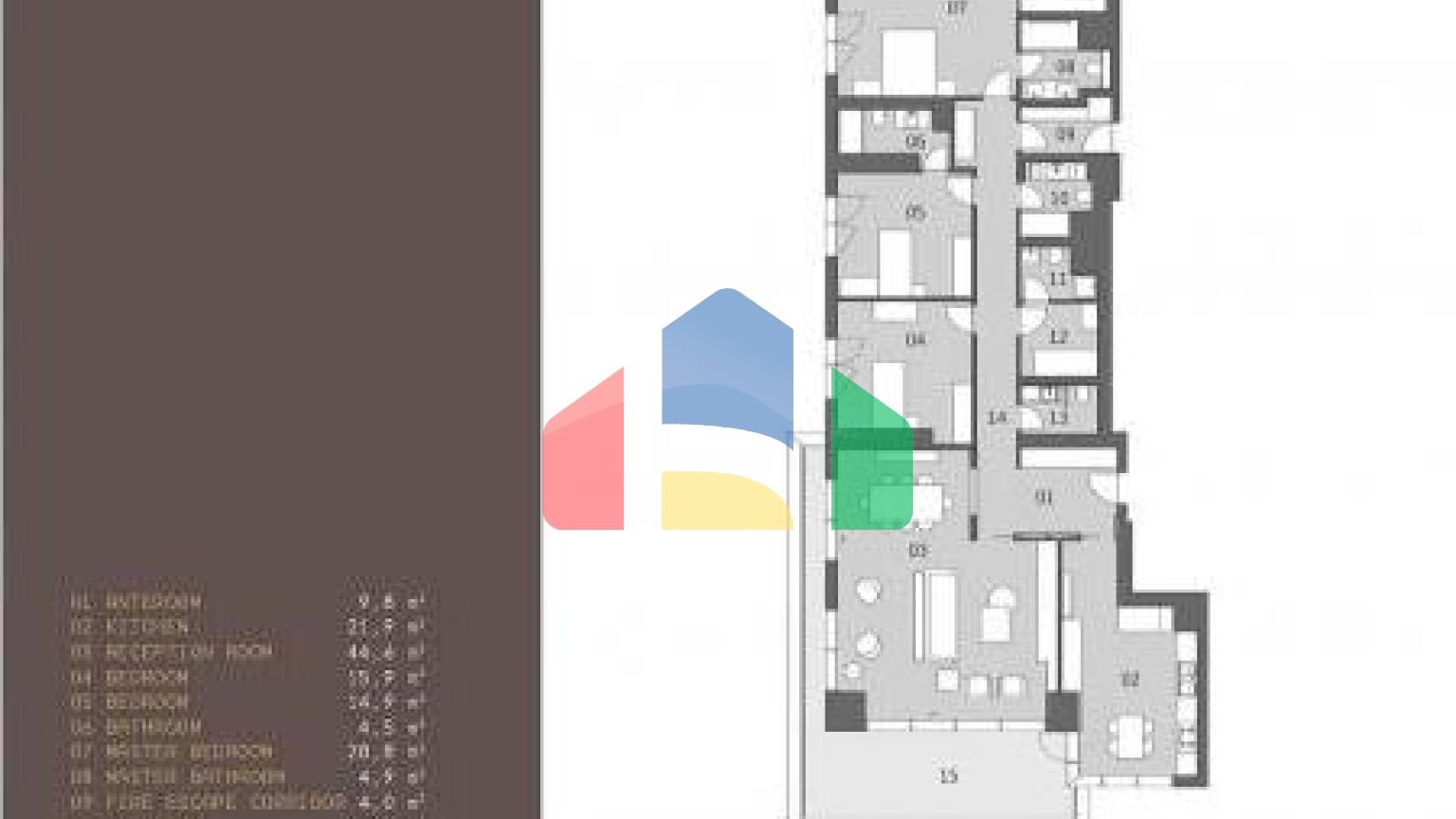 Квартира 5+1 с видом на море в Стамбуле