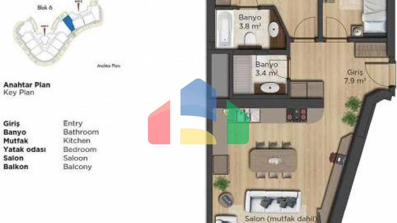 Квартира 4+1 с видом на море в Стамбуле