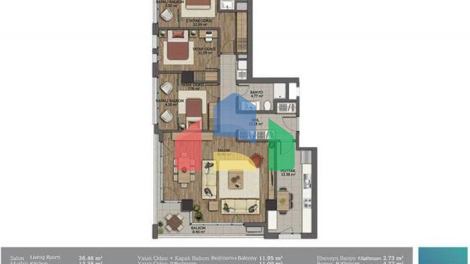 Квартира 3+1 в Стамбуле