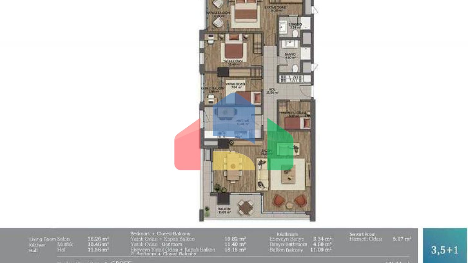 Квартира 3+1 в Стамбуле