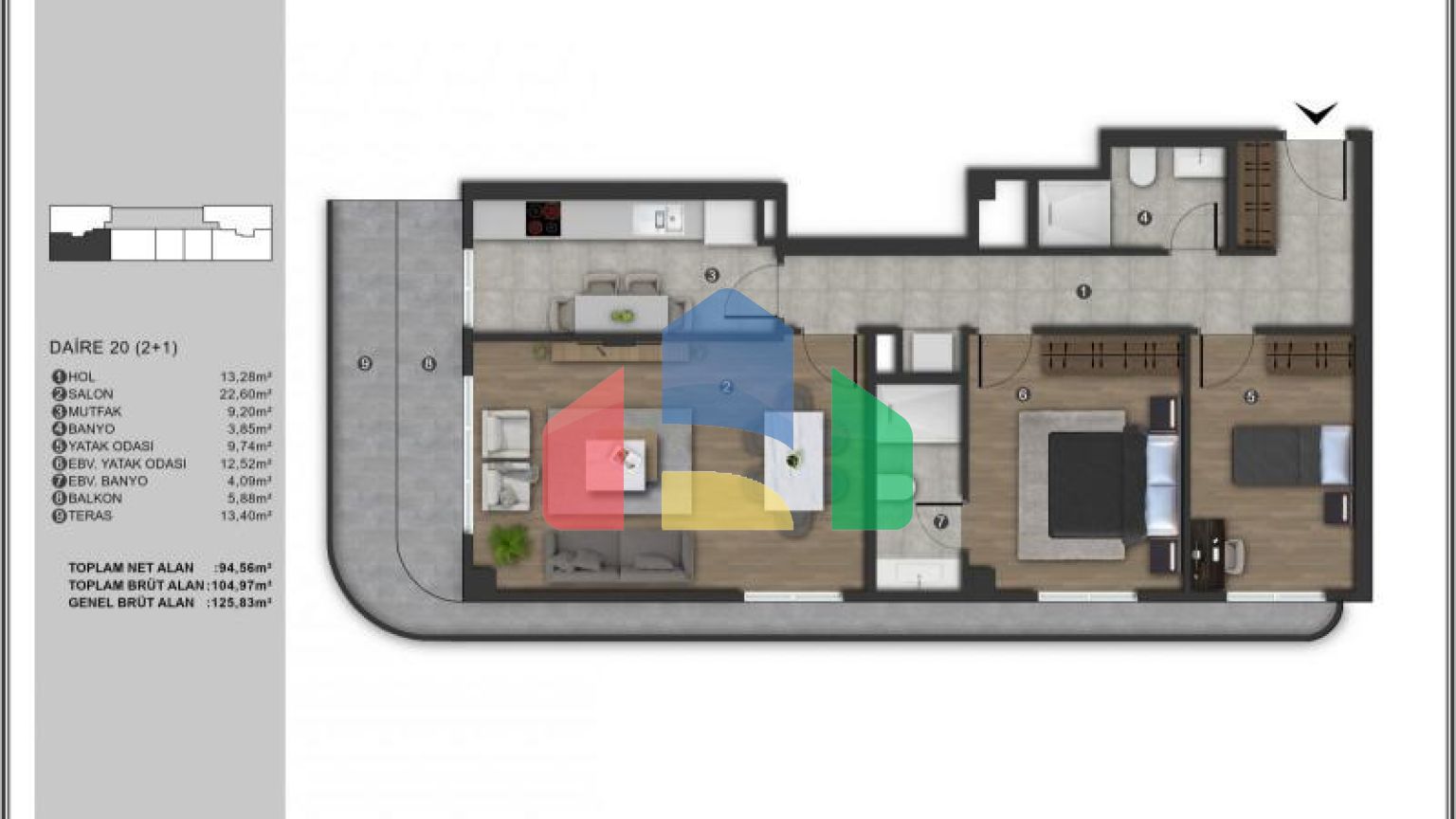 Квартира 2+1 в Стамбуле