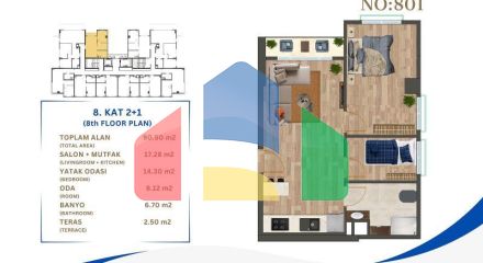 Квартира 2+1 в Стамбуле