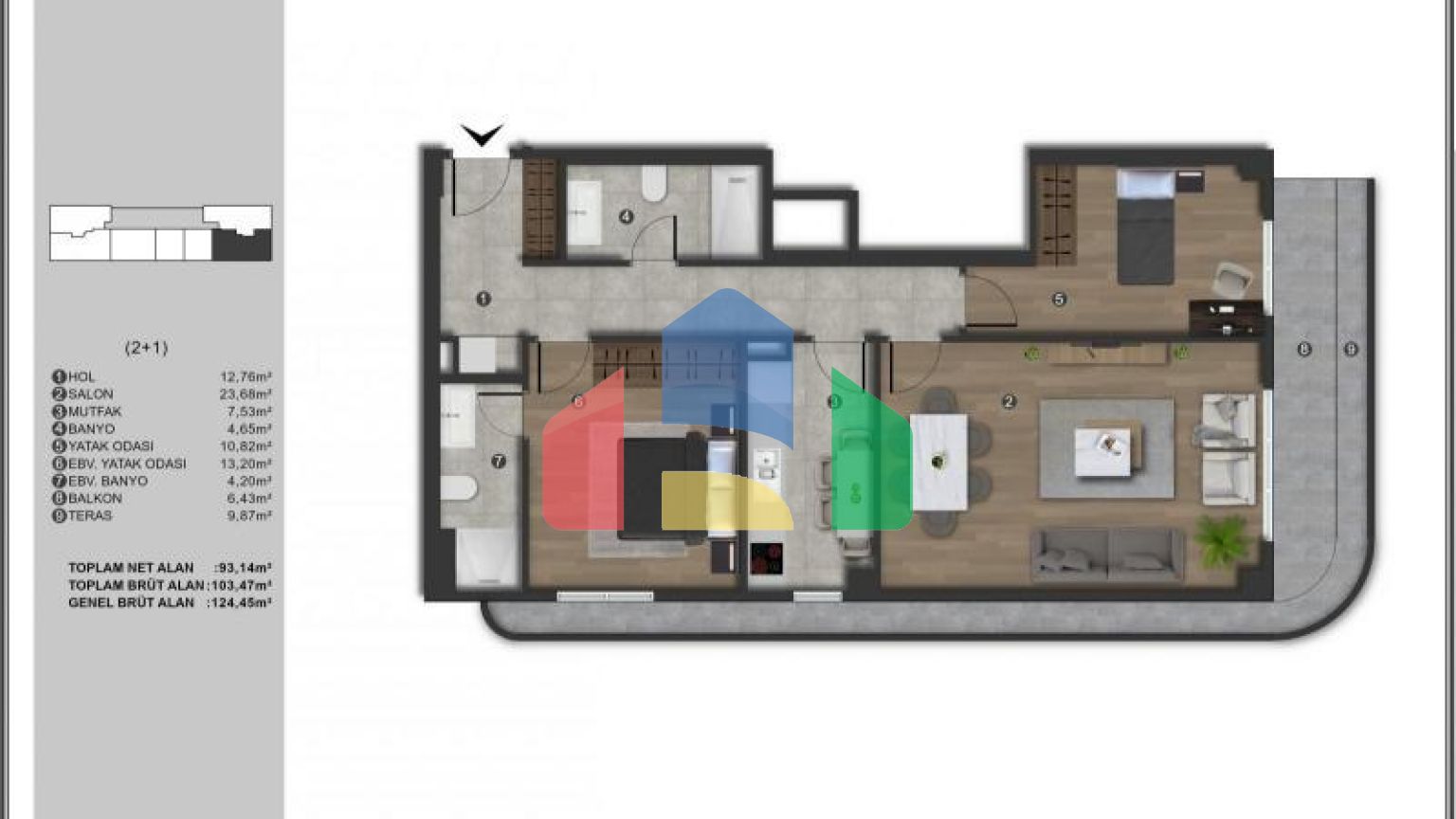 Квартира 1+1 в Стамбуле