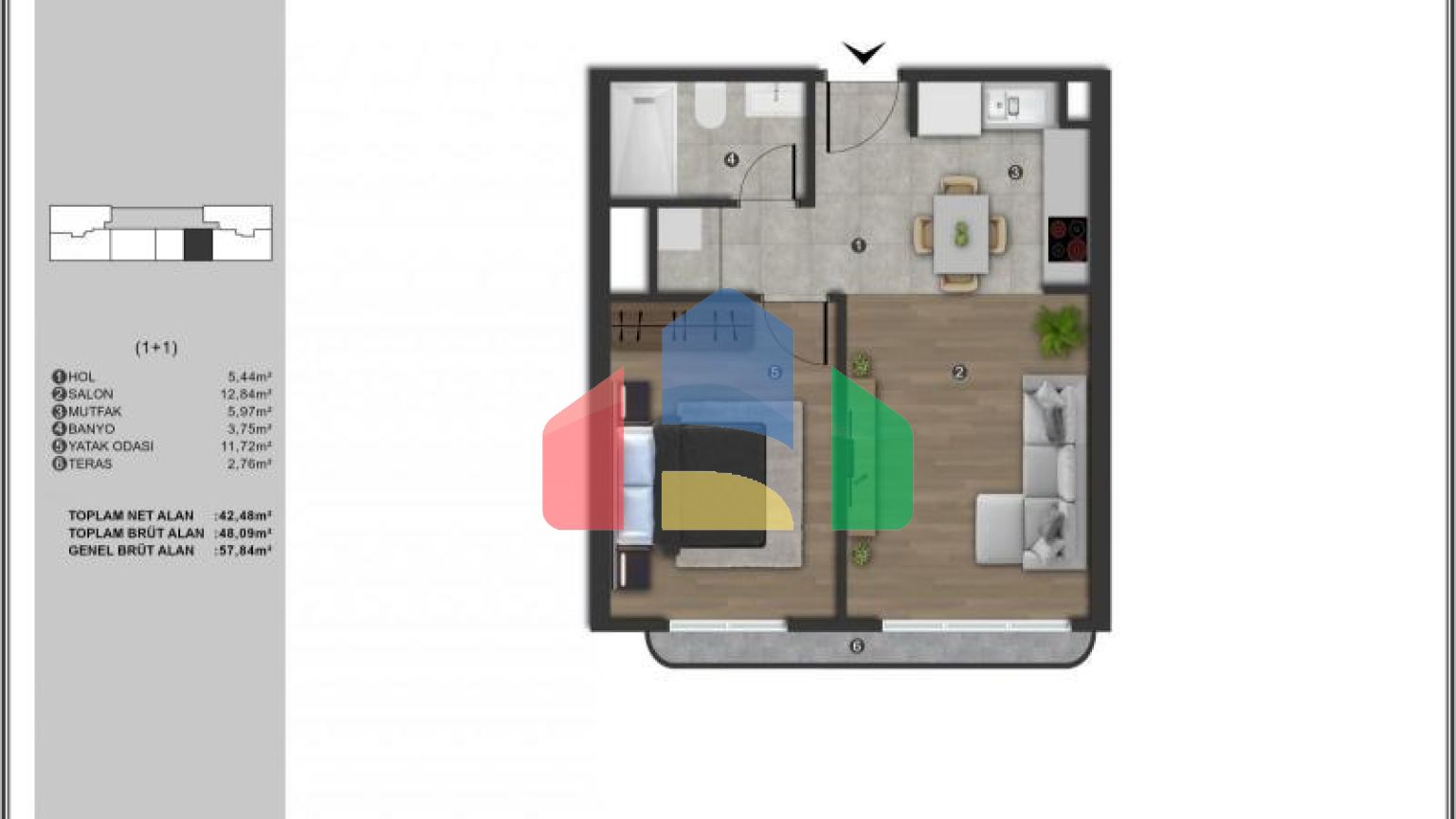 Квартира 1+1 в Стамбуле