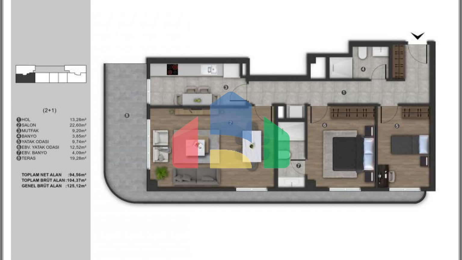 Квартира 1+1 в Стамбуле