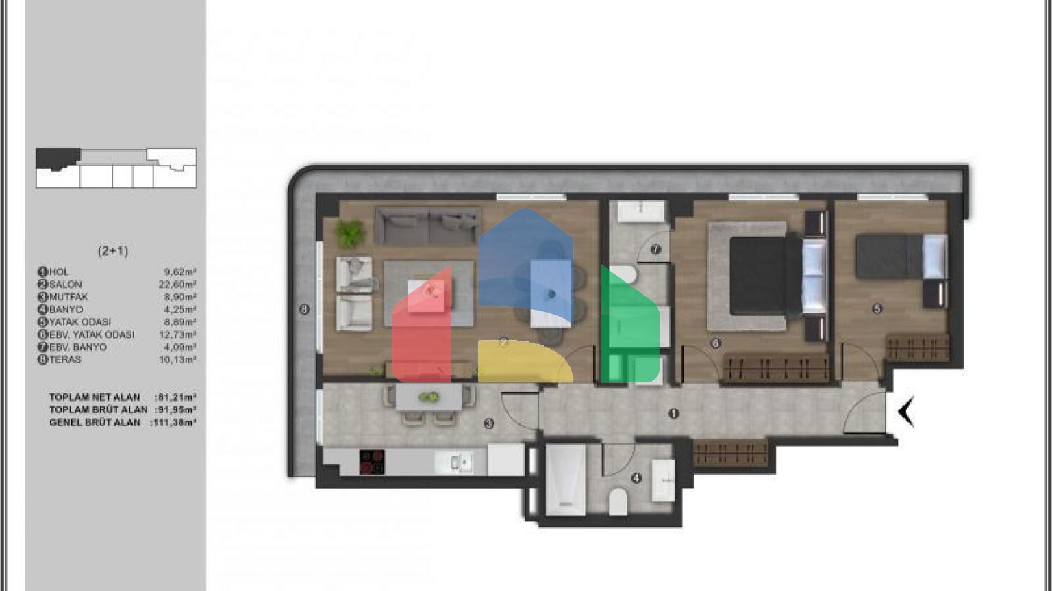 Квартира 1+1 в Стамбуле