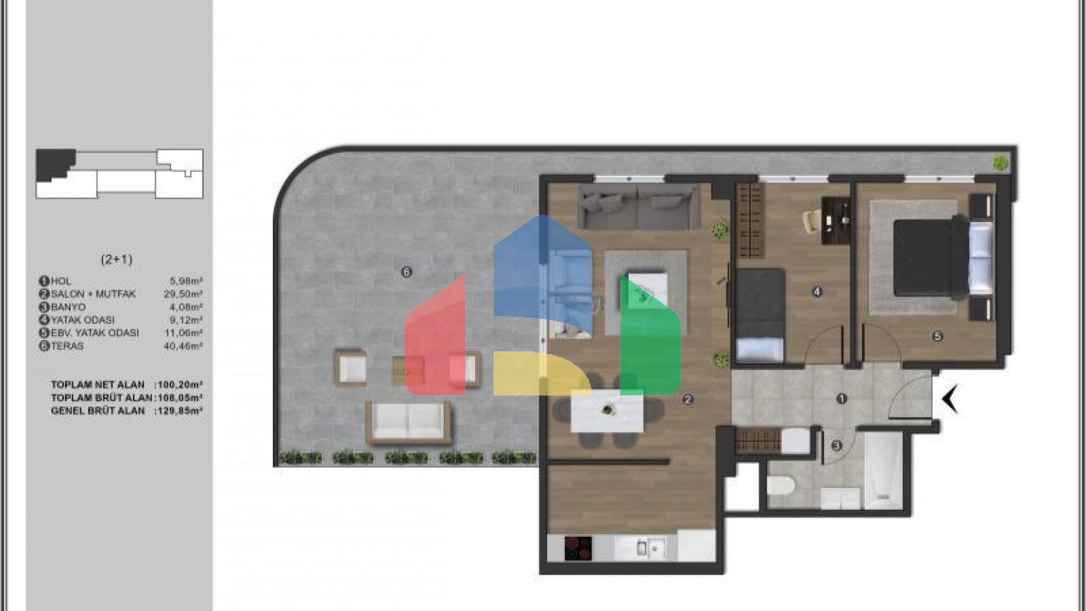 Квартира 1+1 в Стамбуле