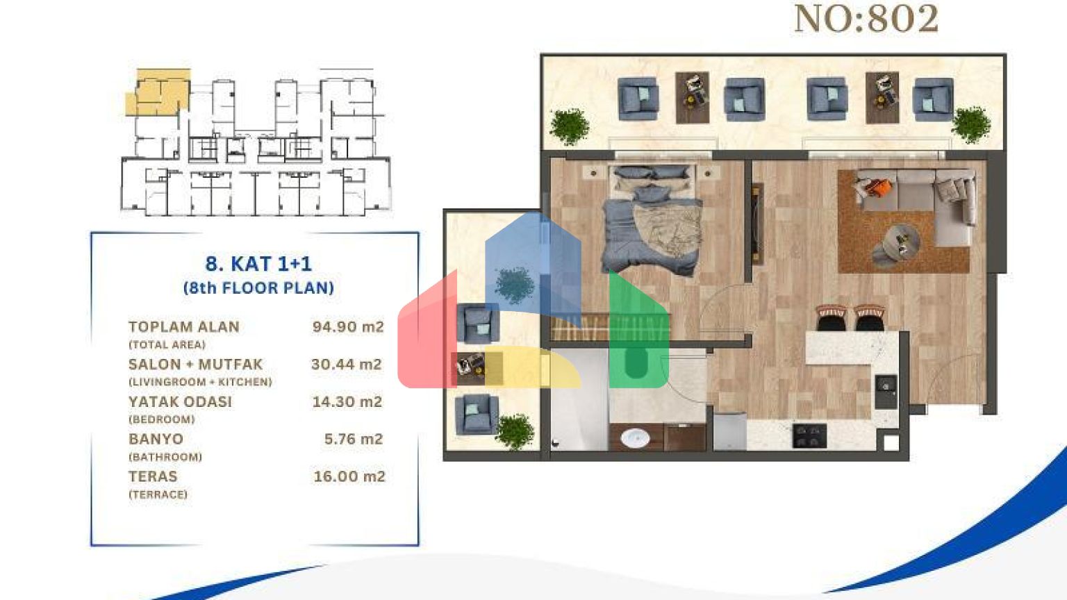 Квартира 1+1 в Стамбуле