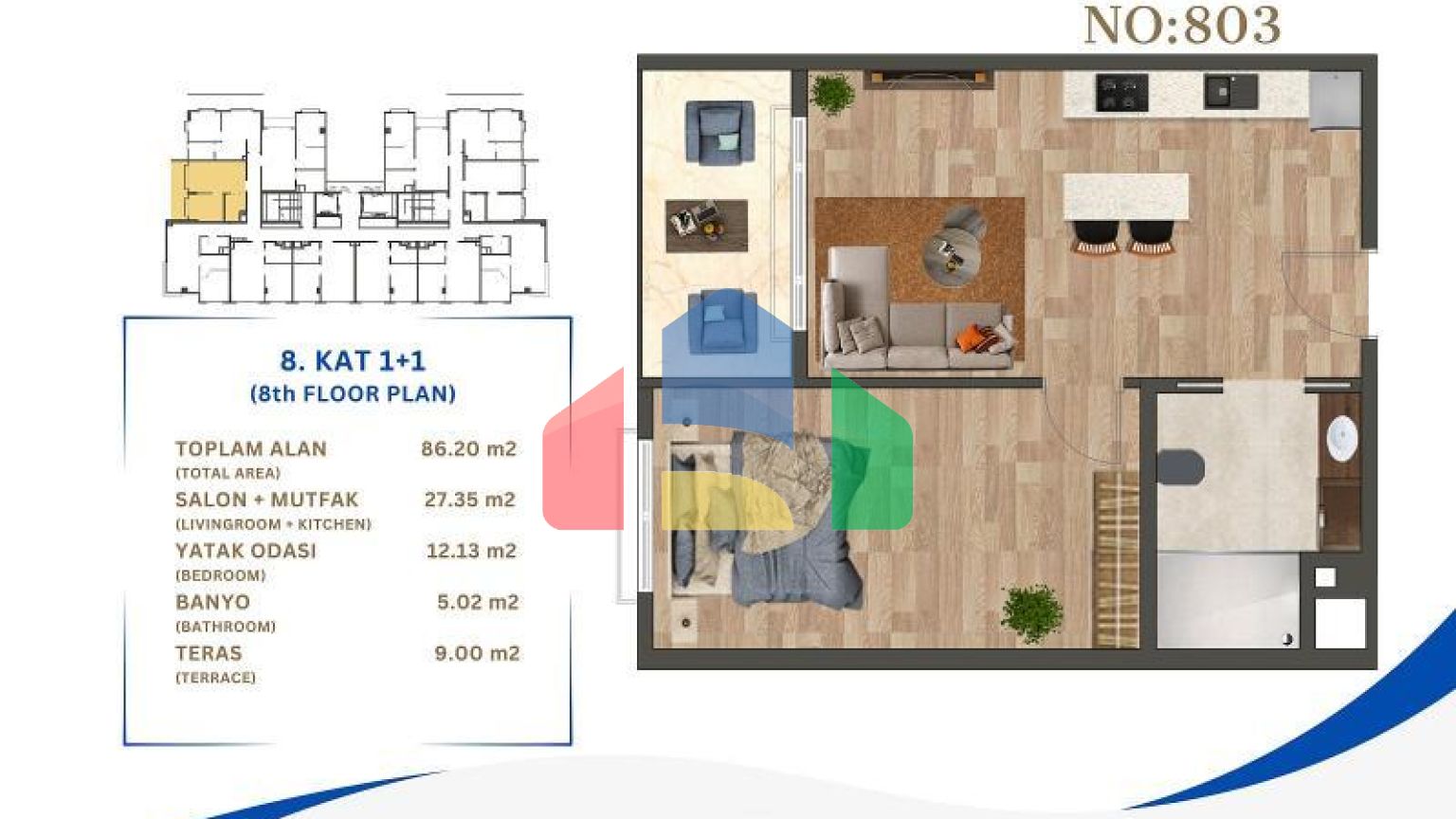 Квартира 1+1 в Стамбуле