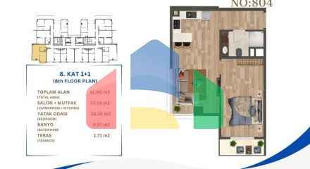 Квартира 1+1 в Стамбуле