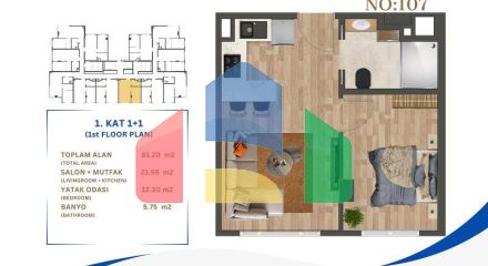 Квартира 1+1 в Стамбуле