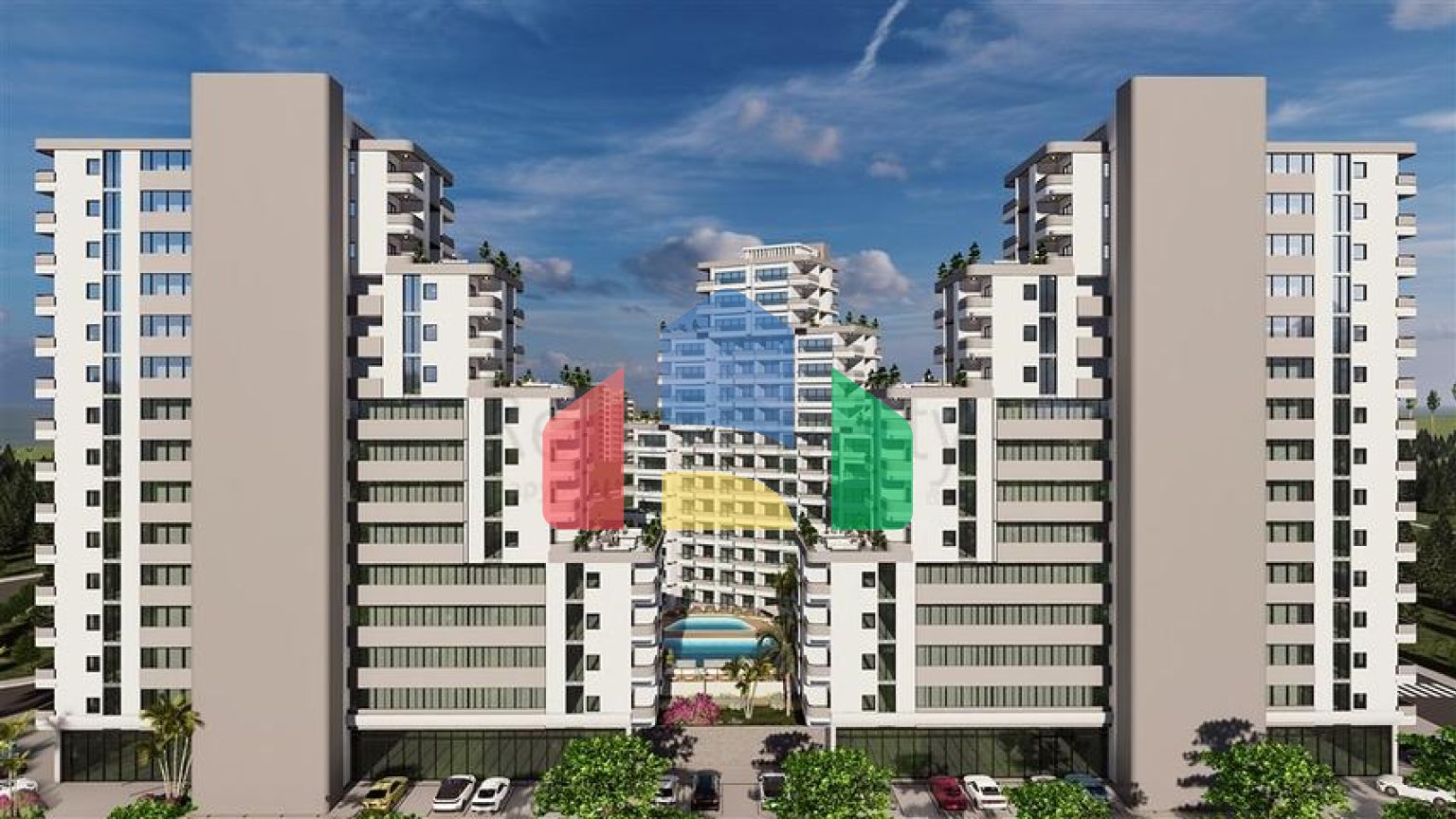 Привлекательный проект в 600 м от моря в Мерсине