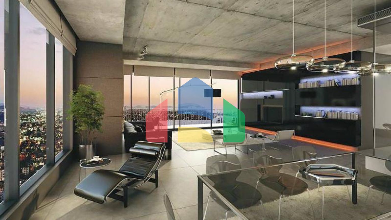 Квартира 4+1 с видом на море в Стамбуле