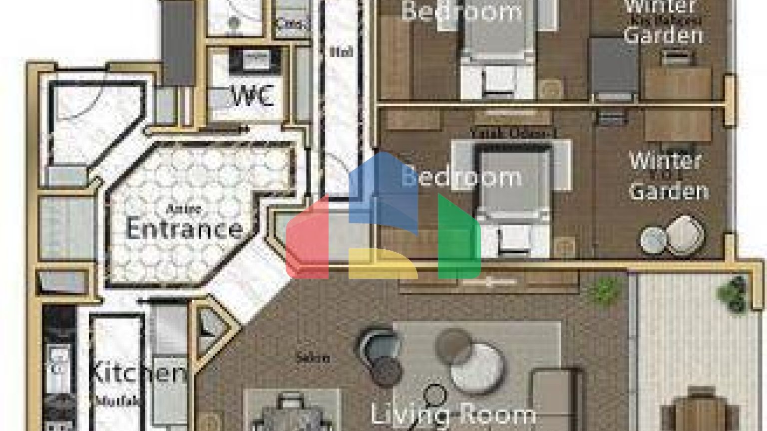 Квартира 4+1 с видом на море в Стамбуле
