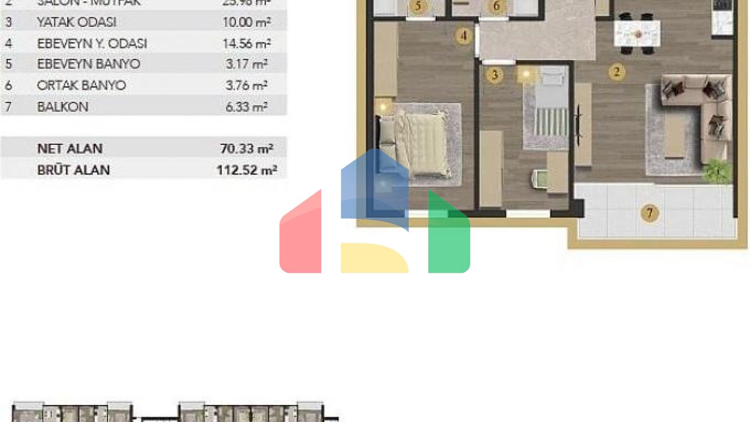 Квартира 1+1 в Стамбуле