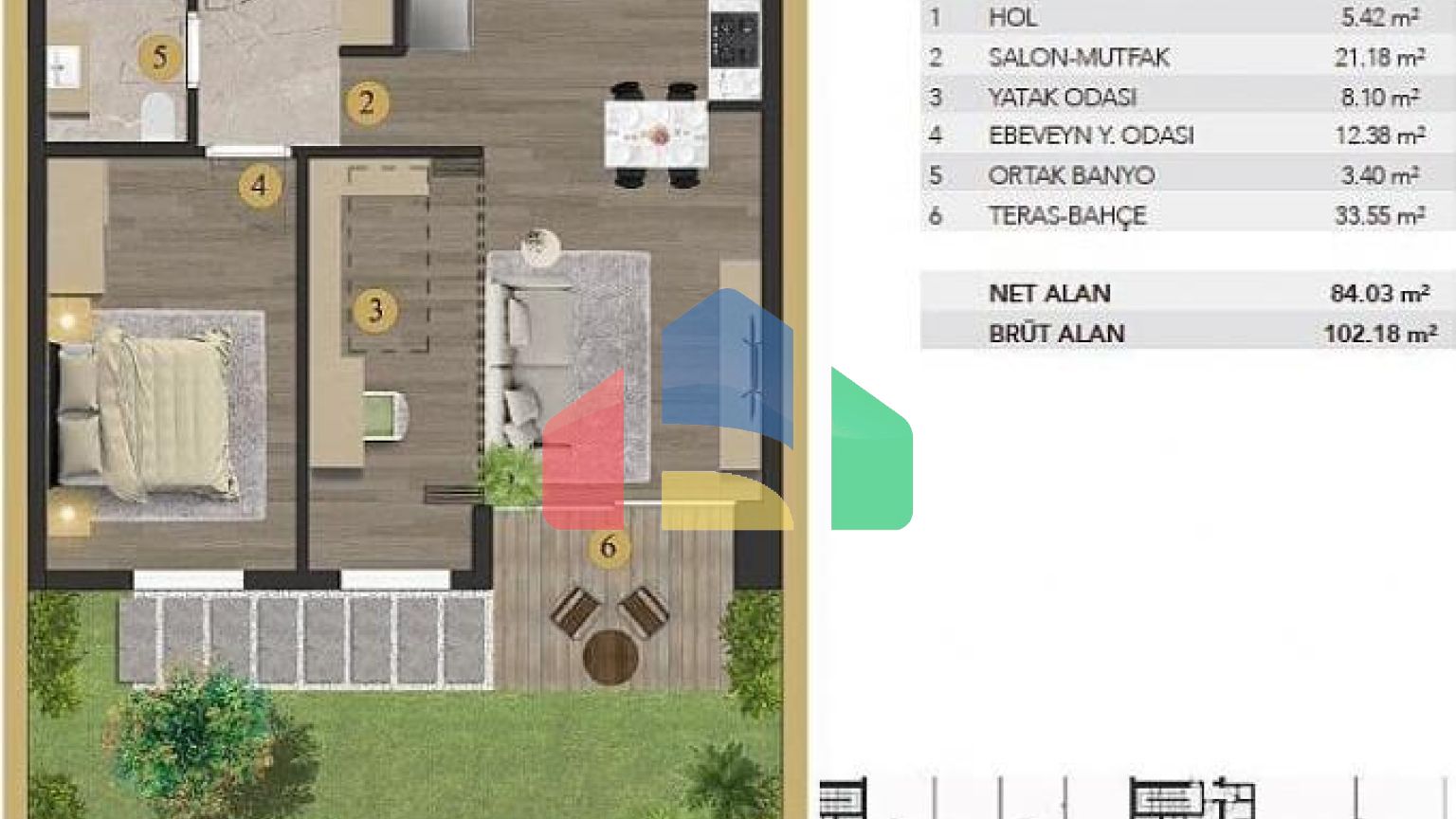 Квартира 1+1 в Стамбуле