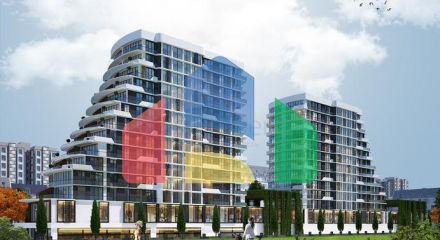 У готовому житловому комплексі району Багджилар, представлена на продаж квартира плануванням 1+1
