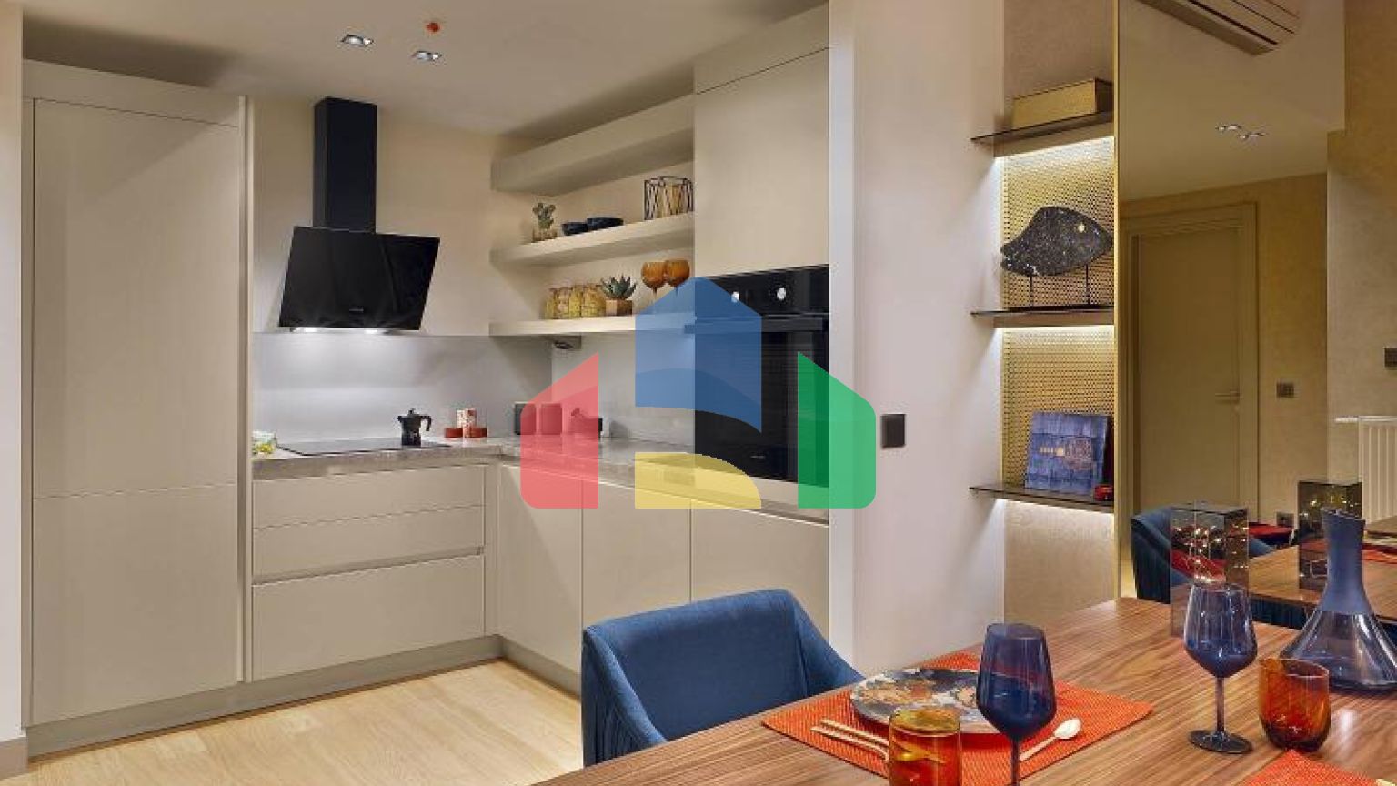 Квартира 1+1 с видом на море в Стамбуле