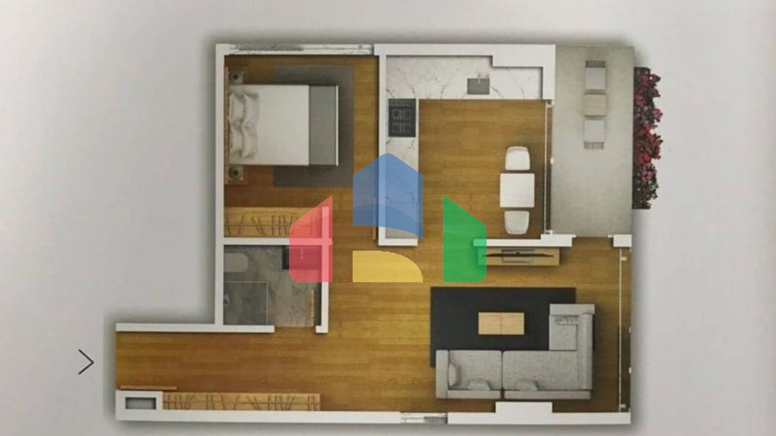 Квартира 1+1 с видом на море в Стамбуле