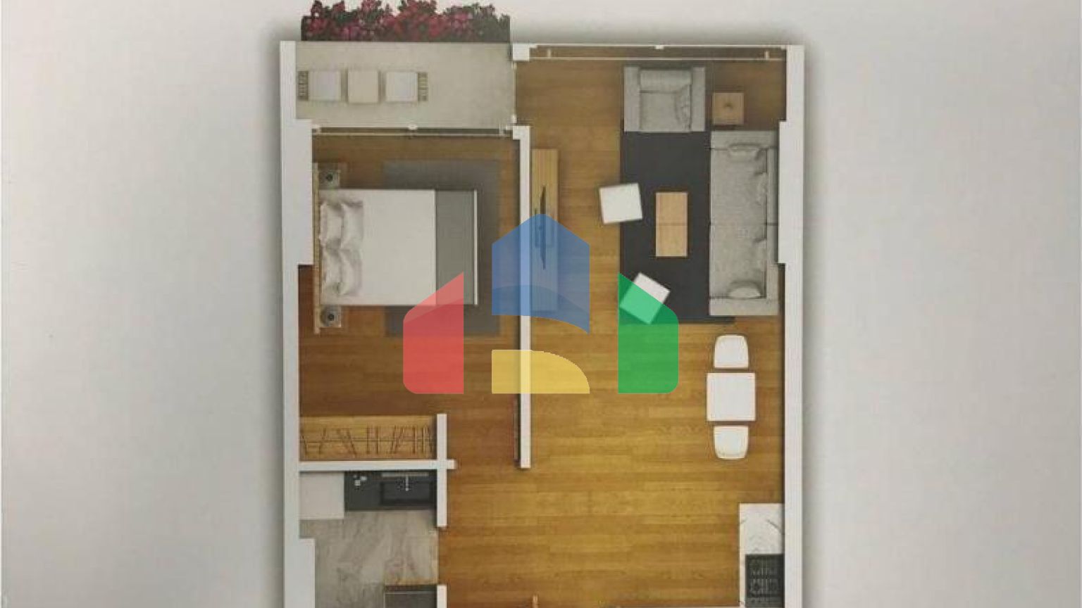 Квартира 1+1 с видом на море в Стамбуле