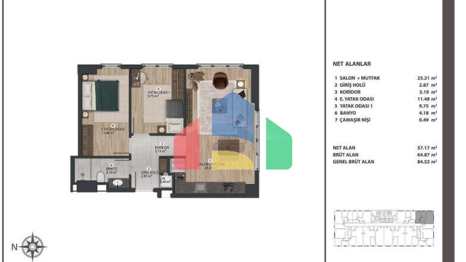 Квартира 1+1 в Стамбуле