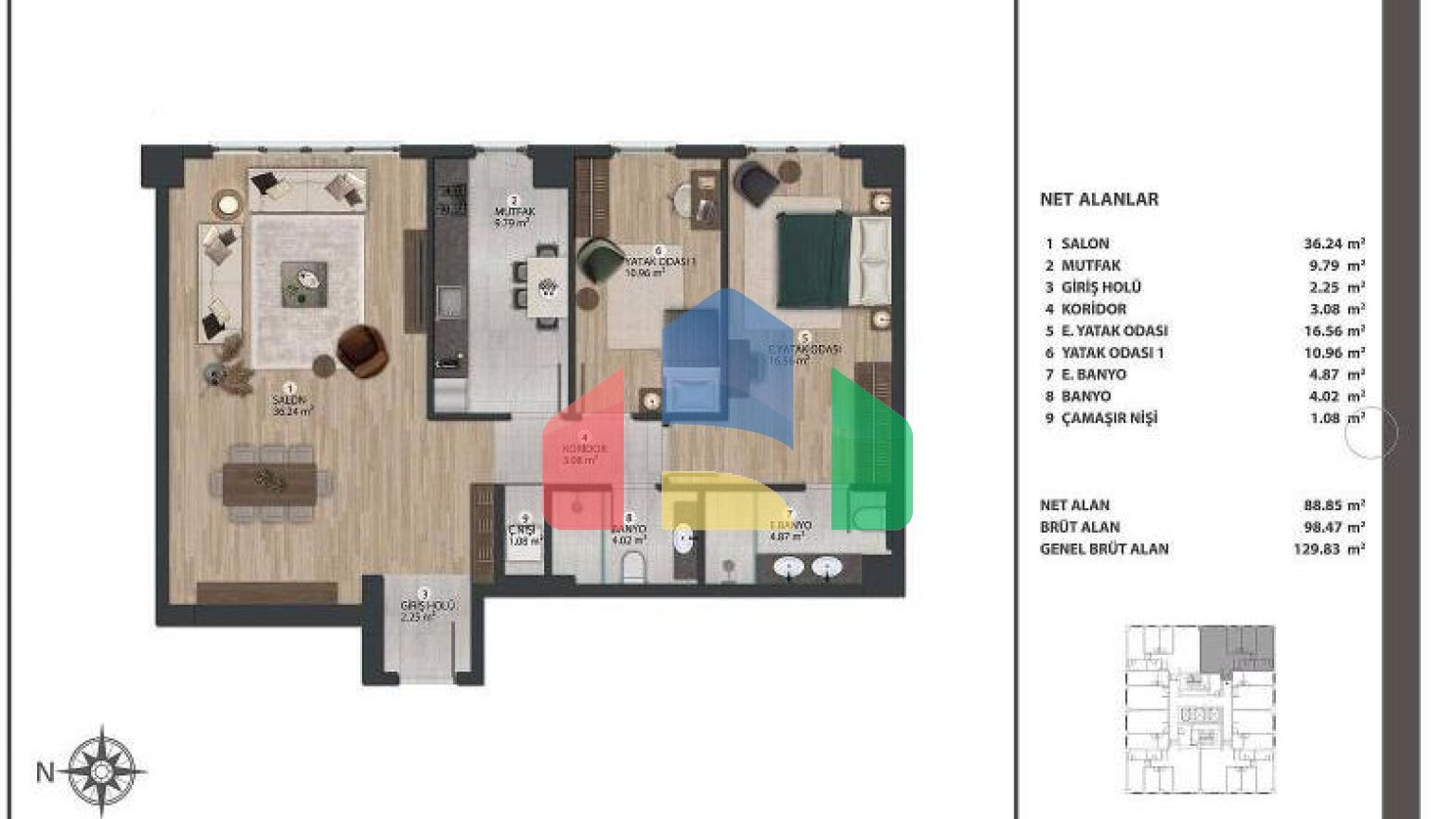 Квартира 1+1 в Стамбуле