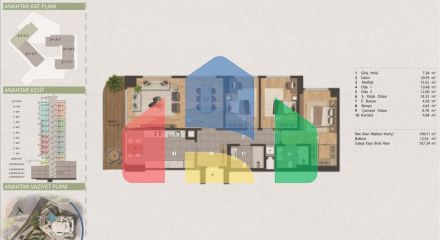 Квартира 2+1 с видом на море в Стамбуле