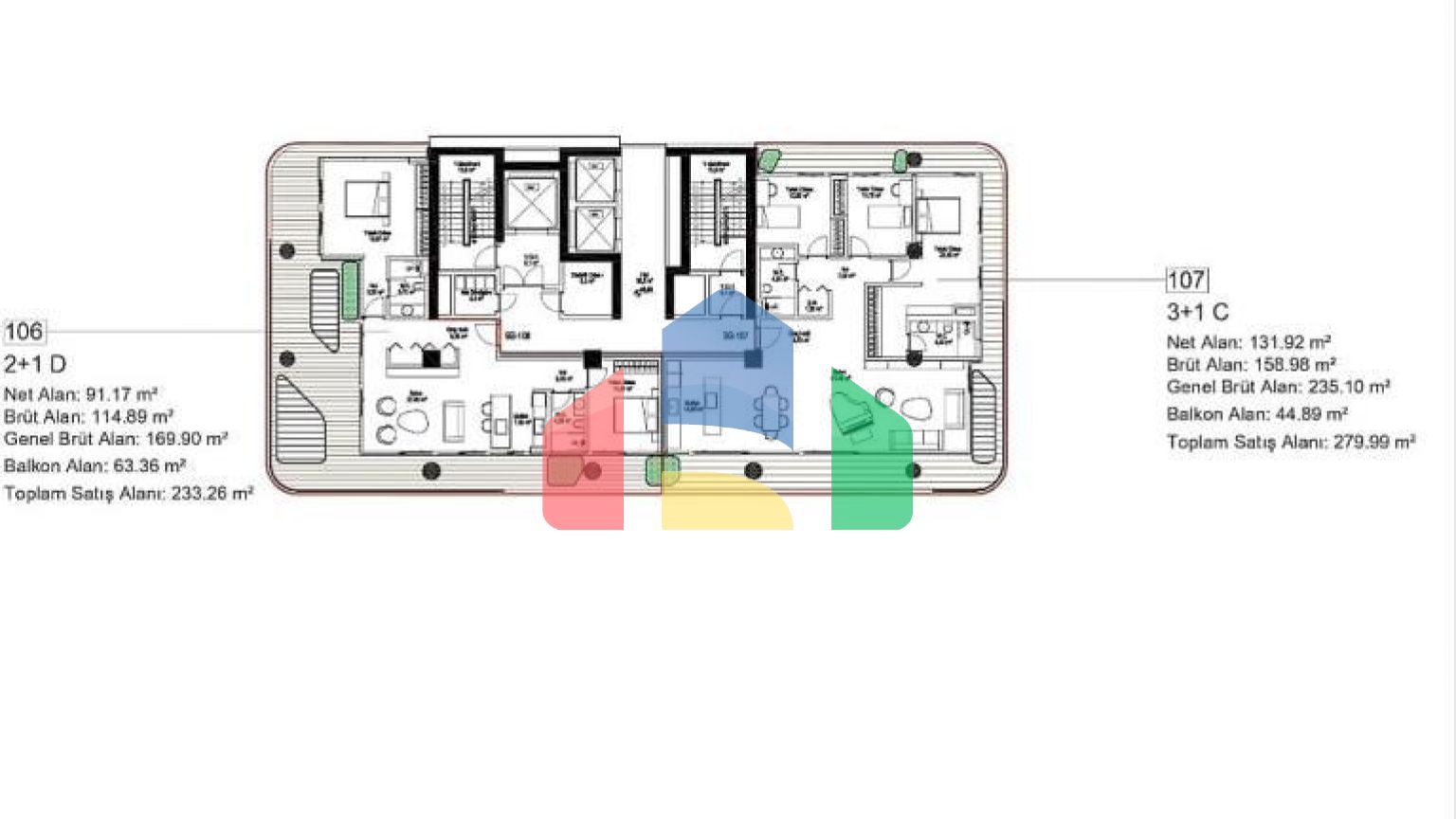 Квартира 1+1 с видом на море в Стамбуле