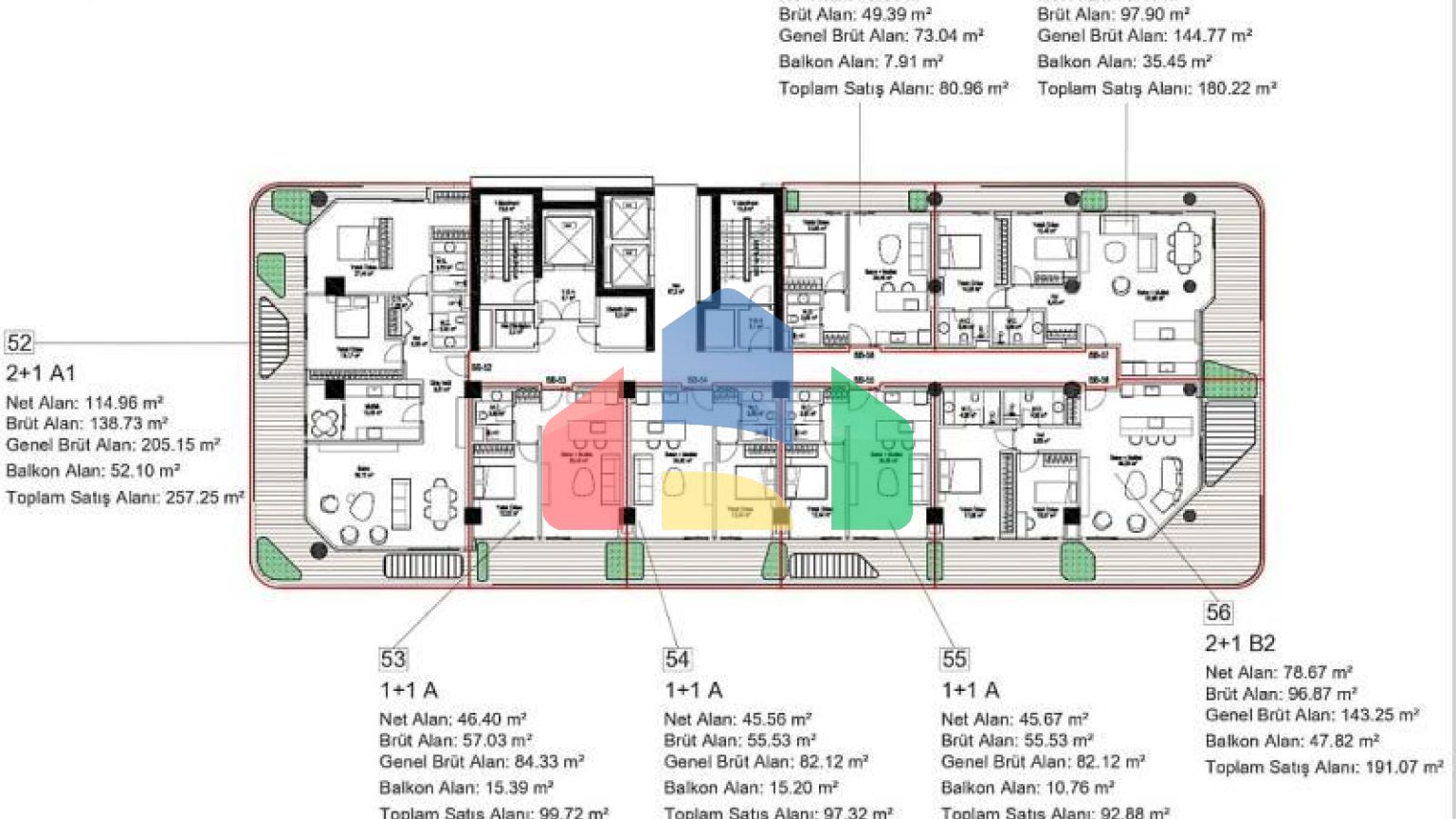 Квартира 1+1 с видом на море в Стамбуле