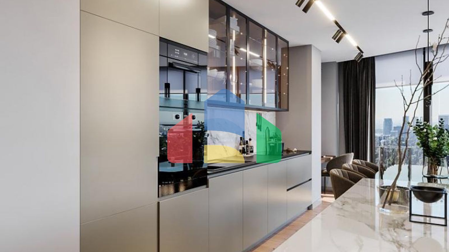 Квартира 1+1 с видом на море в Стамбуле