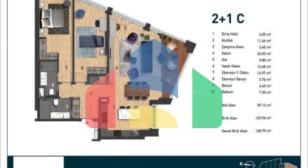 Квартира 1+1 с видом на море в Стамбуле