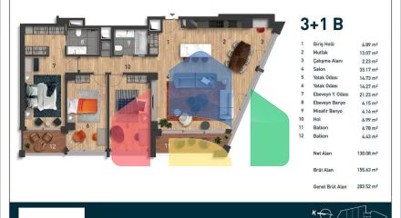 Квартира 1+1 с видом на море в Стамбуле