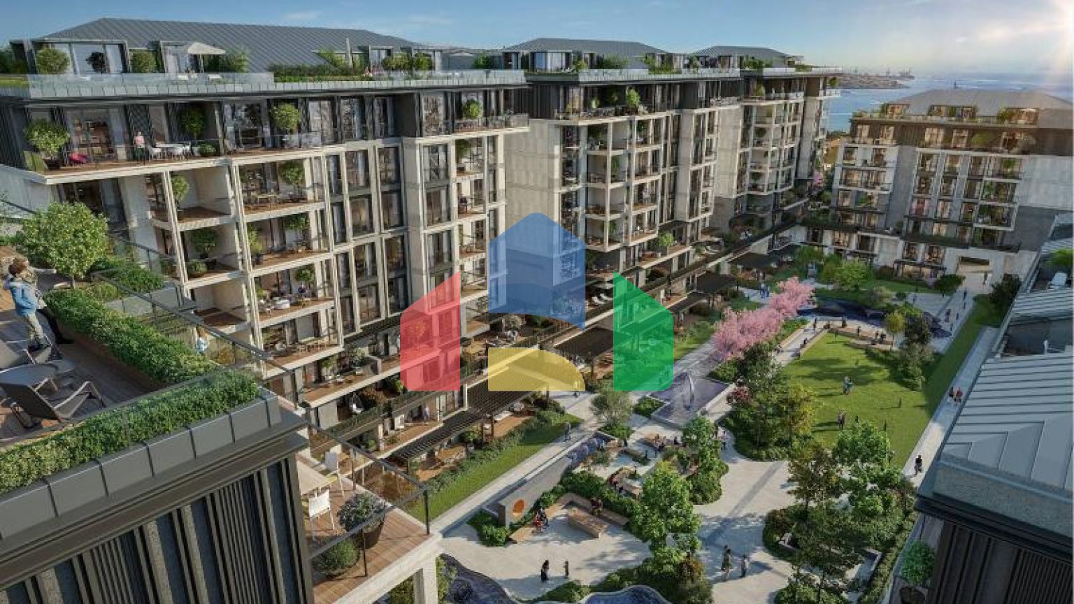 Квартира 1+1 с видом на море в Стамбуле