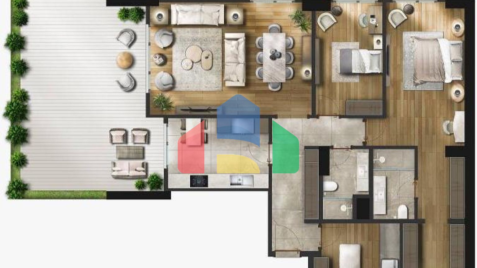 Квартира 2+1 с видом на море в Стамбуле