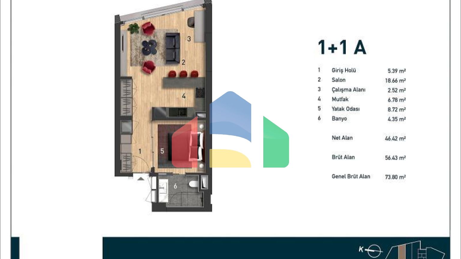 Квартира 3+1 с видом на море в Стамбуле