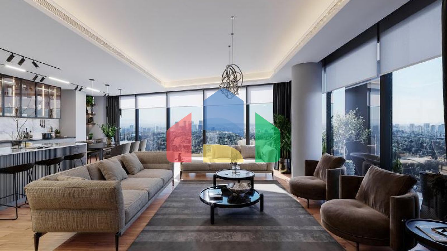 Квартира 2+1 с видом на море в Стамбуле