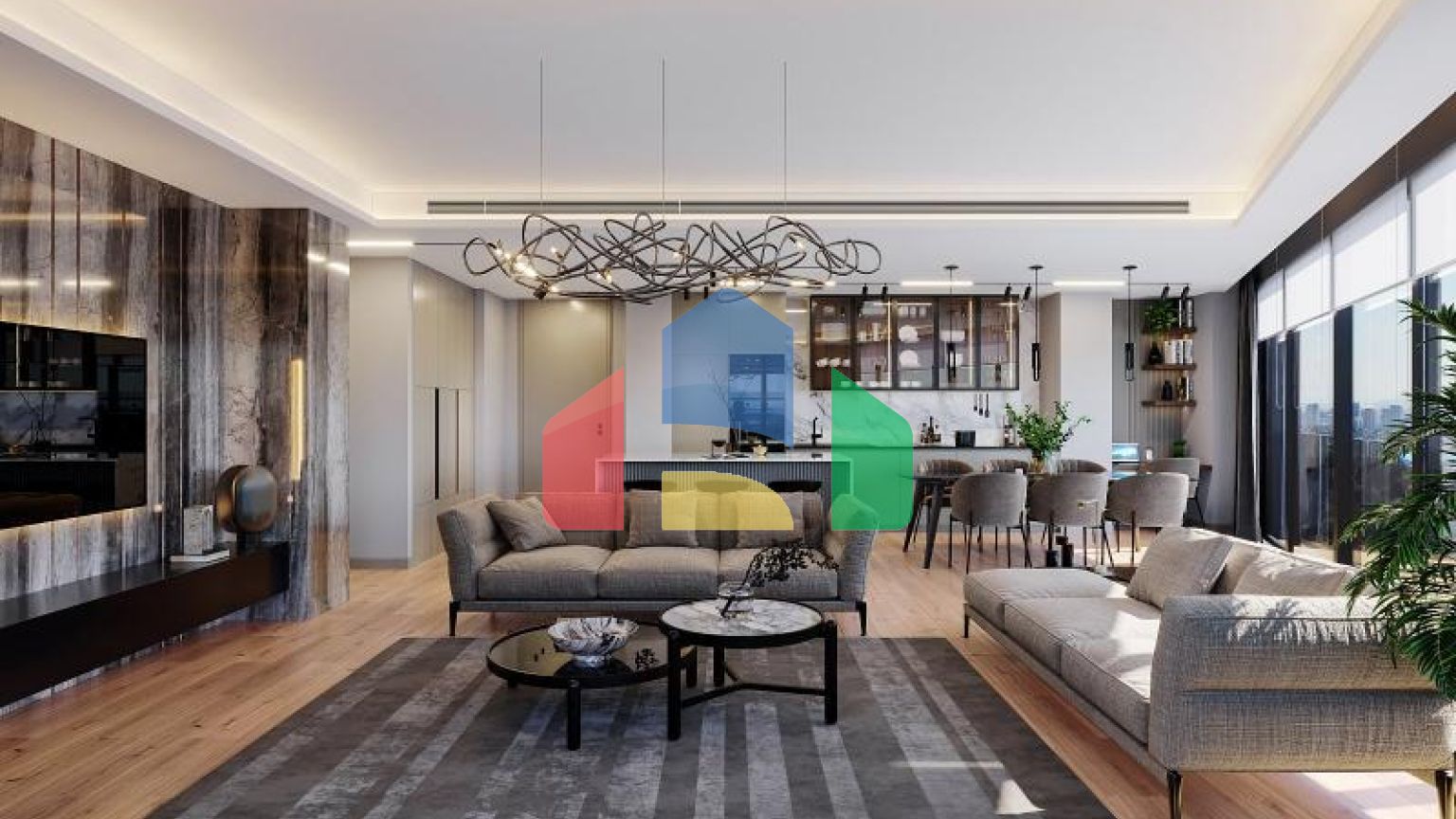 Квартира 2+1 с видом на море в Стамбуле