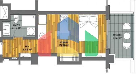 Квартира 1+1 с видом на море в Стамбуле